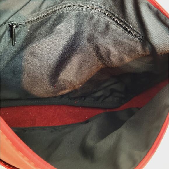 Le Donna Full Flap Over Red Leather Cross Over/ Shoulder Bag - Picture 14 of 16